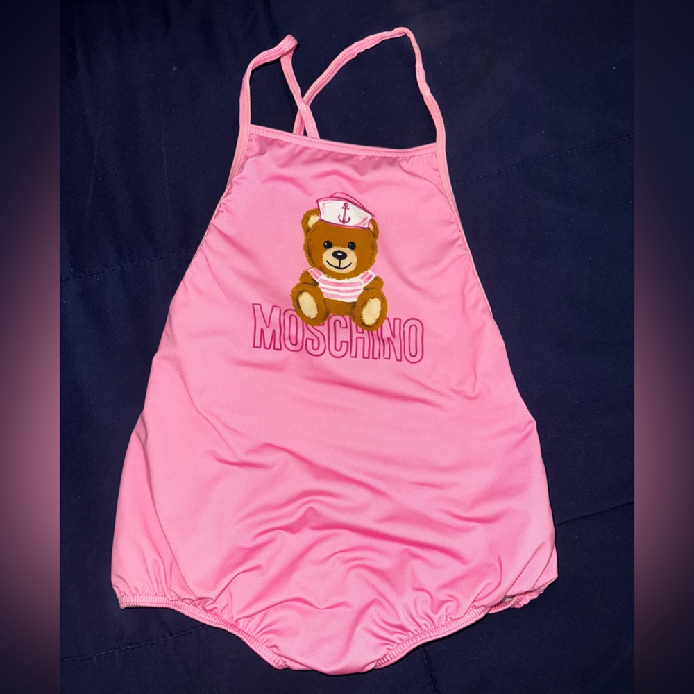 Moschino toddler pink teddy bathing suit size 3 yrs